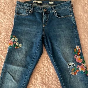 Pilcro & the Letterpress Embroidered Jeans
